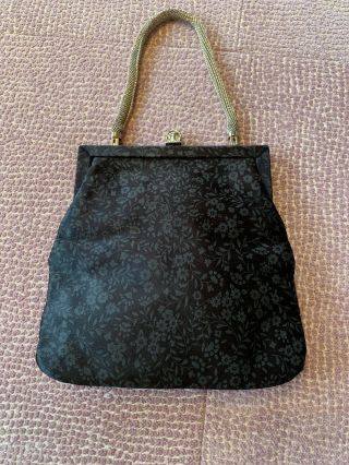 Gianni Versace Vintage Womans Evening Bag (black/grey) Satin.