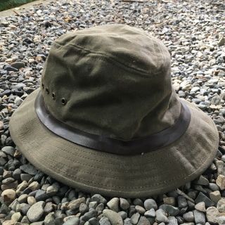 Filson Tin Cloth Packer Hat Vintage Crusher Brim Cap Cotton Green Versatile Lid