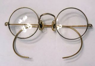 Vintage Glass Spectacles Eyeglasses American Optical 12k Gold Filled Round Ao