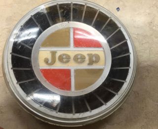 1968 - 1969 Vintage Jeep Cj Steering Horn Button Script Rare Old Badge Auto
