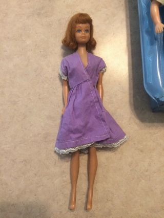 Vintage Barbie Midge & Skipper Dolls w/ Carrying Case & Accessories 1962 2