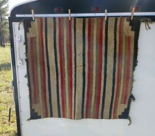 Old Antique Vintage Native American Indian Rug Saddle Blanket Navajo 35 " X 32 "