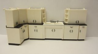 12 Piece Youngstown Kitchen Mullins Miniature Dollhouse Mid Century Sink Cabinet