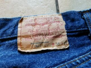 Vintage 1982 - 1985 Levis STF 501xx Single - Felled Denim Indigo Jeans Tag 38×32 3