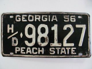 1956 Georgia Ga License Plate Tag (hd - 98127),  Vintage,  Rare