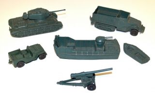 Vintage 1960s Marx Tank Battle Playset Us Army Plastic Armored Vehicle Set