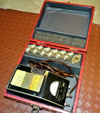 Vintage James Millen Grid Dip Meter Model 90651 W/ 7,  1 Coils & Box