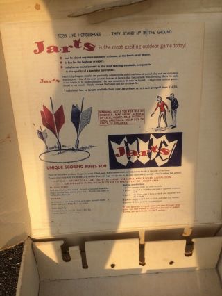 VINTAGE YARD JARTS GAME BOX ONLY WITH 2 HOOPS OUTDOOR TOSS THROW 3