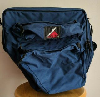 Vtg Cannondale Usa Touring Cycling Panniers Bags Set Blue 5 Pouch W/ Reflecto