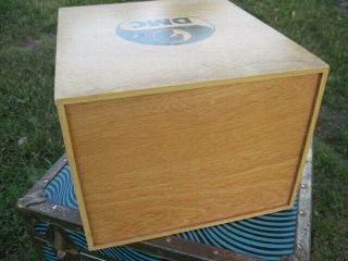 Vintage DMC Wood Storage Box w/Plastic Drawers Horse Logo France 4