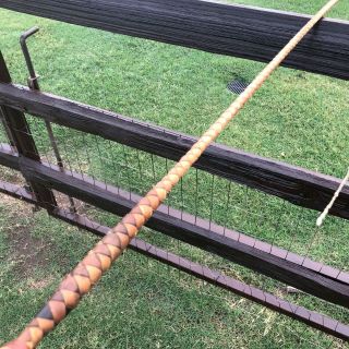 Antique Leather Braided Buggy / Horse Whip / Vintage Horse Crop - Barn Fresh 4