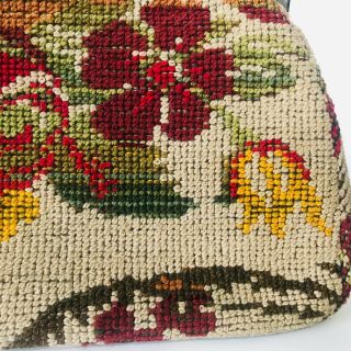 Vintage JR Florida Carpet Bag Framed Purse Chenille Tapestry 50s Floral USA 5