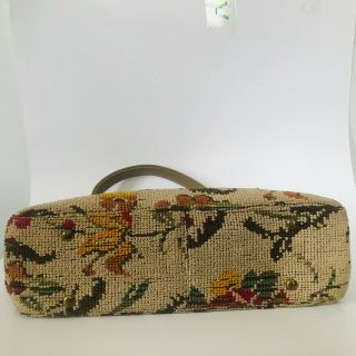 Vintage JR Florida Carpet Bag Framed Purse Chenille Tapestry 50s Floral USA 8