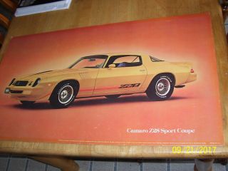Vintage Camaro Z28 Gm Dealer Showroom Poster Sign 32x18,  Cardboard