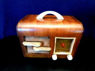 Vintage 1940s General Television Art Deco Old Antique Mid Century Wood Radio