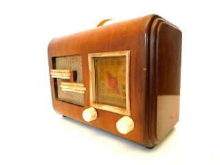 VINTAGE 1940s GENERAL TELEVISION ART DECO OLD ANTIQUE MID CENTURY WOOD RADIO 2