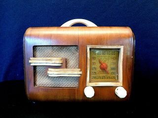 VINTAGE 1940s GENERAL TELEVISION ART DECO OLD ANTIQUE MID CENTURY WOOD RADIO 6