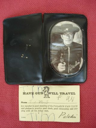 Vintage Paladin Have Gun Will Travel Fan Club Wallet,  Picture,  Card,  Kids 4