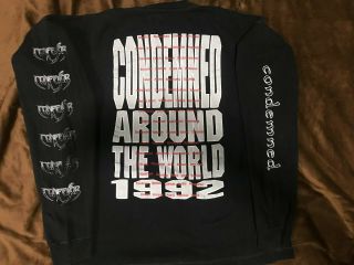 Vintage Confessor rare tour shirt long sleeve Slayer Kreator Megadeth Anthrax 3