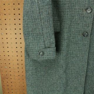 vtg 60s 70s HARRIS TWEED over coat wool 46 inch chest blue 6