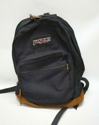 Jansport Vintage Black Canvas Backpack Medium Made In Usa In Guc