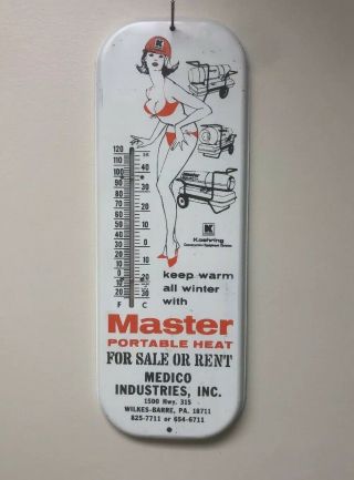 Vtg Koehring Thermometer Medico Industries Wilkes Barre Pa Pinup Sexy Sign 