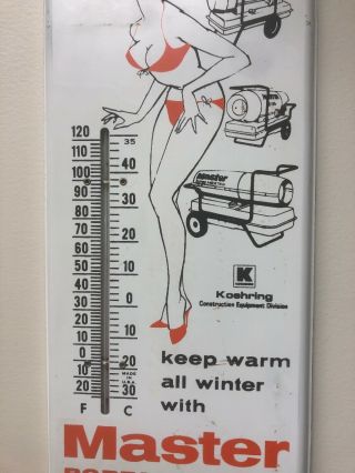 Vtg Koehring THERMOMETER MEDICO INDUSTRIES WILKES BARRE PA PinUp Sexy SIGN  4