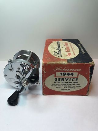 Vintage Shakespeare Service 1944 Model Fe Fishing/cast Reel W.  Box&manual