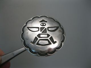 Great Vintage Navajo / Hopi Silver Overlay Kachina Pin - Brooch