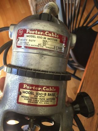 Vintage 100m 100b Porter Cable Router W/ Base.  6.  5amps 115 Volts.  Rockwell.  Usa