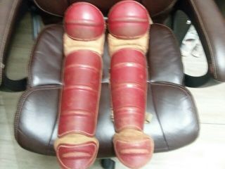Vintage 1930s 40s Professional Rawlings Catchers Shin Guards