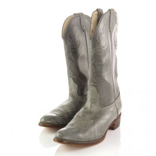 Vintage Acme 2 - Tone Gray Leather Cowboy Western Boots Mens 11 D Made Usa