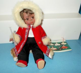 Vintage 8 " Ao Madame Alexander Eskimo Doll W/spear & Bend Knees 723 1967