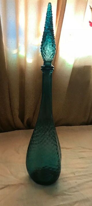 Vintage Blue Decanter,  Genie Bottle