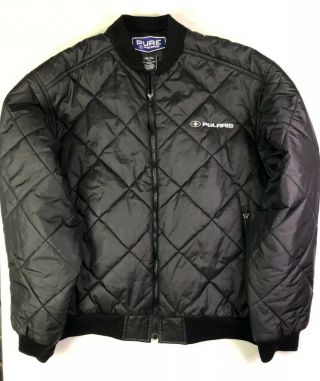 Vintage Pure Polaris Mens Snowmobile Jacket Coat Size Large Black