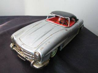 Vintage Bandai Japan Tin Friction Mercedes Benz 300sl Grey 1960 