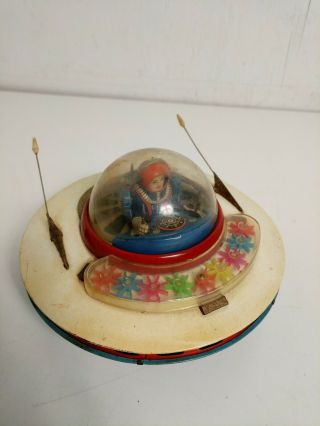 Vintage Ko Yoshiya Flying Saucer Toy (Battery Operated, ) Rare Blue Model 2