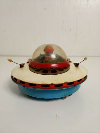 Vintage Ko Yoshiya Flying Saucer Toy (Battery Operated, ) Rare Blue Model 4