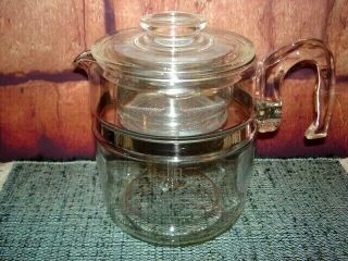 Vintage Pyrex Flameware 9 Cup Glass Percolator Coffee Pot 7759 - B Complete Vg - Euc