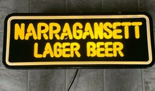Vintage Lighted Beer Sign Narragansett Lager Beer Man Cave