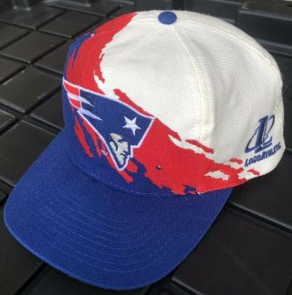 Vintage 90s England Patriots Logo Athletic Splash Snapback Hat Taiwan Wool