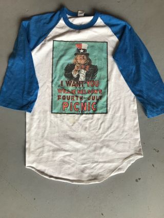Willie Nelson 1983 Fourth Of July Picnic Concert Vintage T Shirt