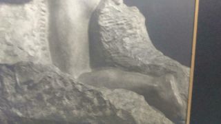 Antique Vintage Photograph Art Framed Nude Man Woman Marble Statue Sculpture 7