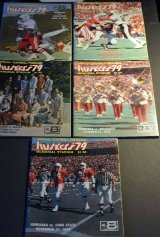 5 1979 Nebraska Cornhuskers Vintage Football Program Ex Ut Nm Ks Co Ia State