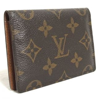 Vintage Auth Louis Vuitton Monogram Porte 2 Cartes Vertical Pass Card Case M6053
