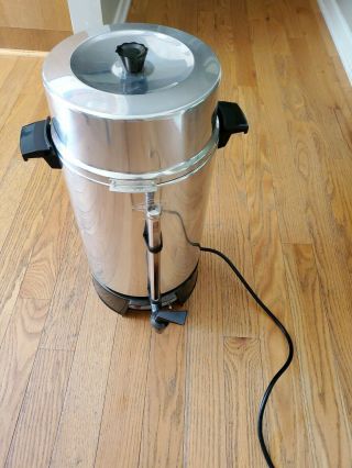 Vintage West Bend 33600 40 - 100 Cup Coffee Maker Polished Aluminium Percolator