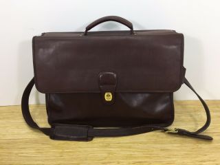 Vintage Authentic Coach Brown Leather Laptop Messenger Bag