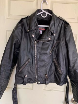 Brooks Leather Motorcycle Jacket Size 46 Vintage 1970s/1980s