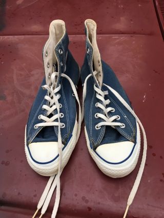 Vintage 70’s Blue Canvas Converse Chuck Taylor Made In Usa Size 10