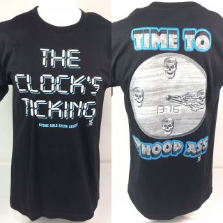 Vtg 90s Wwf Stone Cold Steve Austin The Clocks Ticking Time To Whoop Ass Mens L